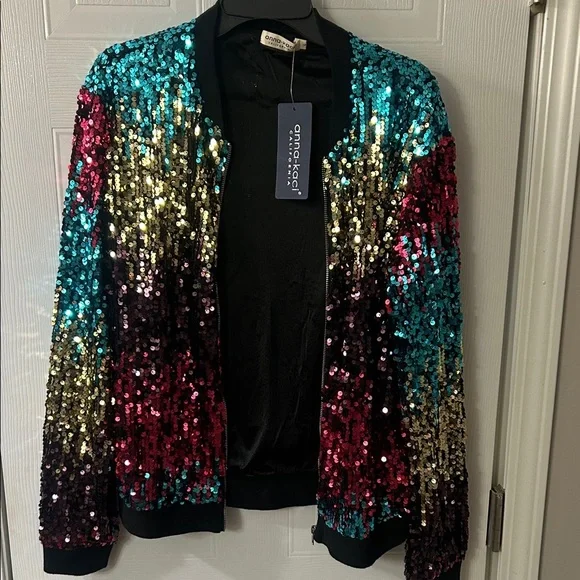 Anna-Kaci Sequin Bomber Jacket - Multicolor - Picture 1 of 3